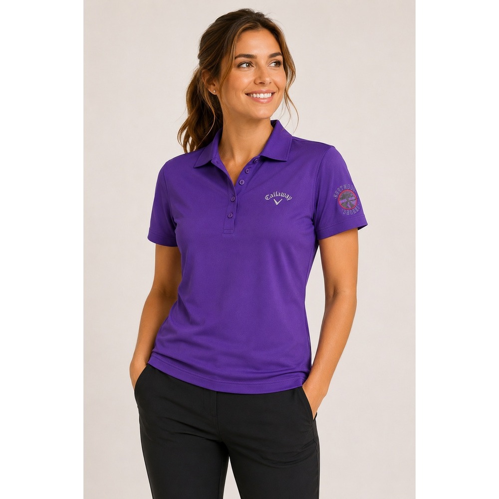 Callaway Purple Polo‎ Shirt Opti-Dri UPF 50 Westwood Shores Logo Size S Golf NWT
